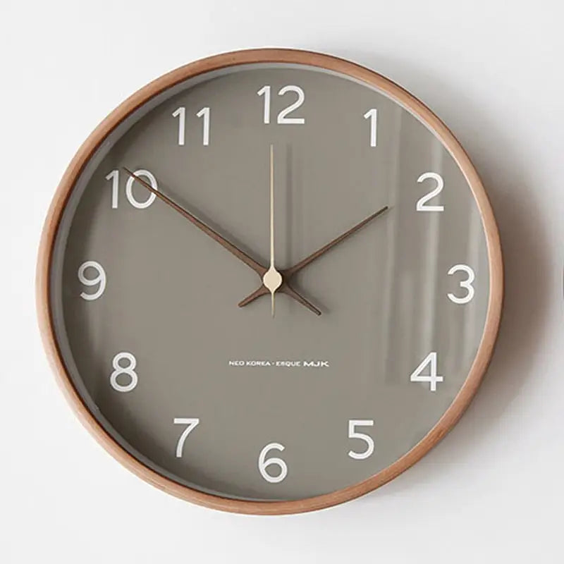 Horloge Murale Nordique en Bois Massif - Horloges murales - gris / 25 cm